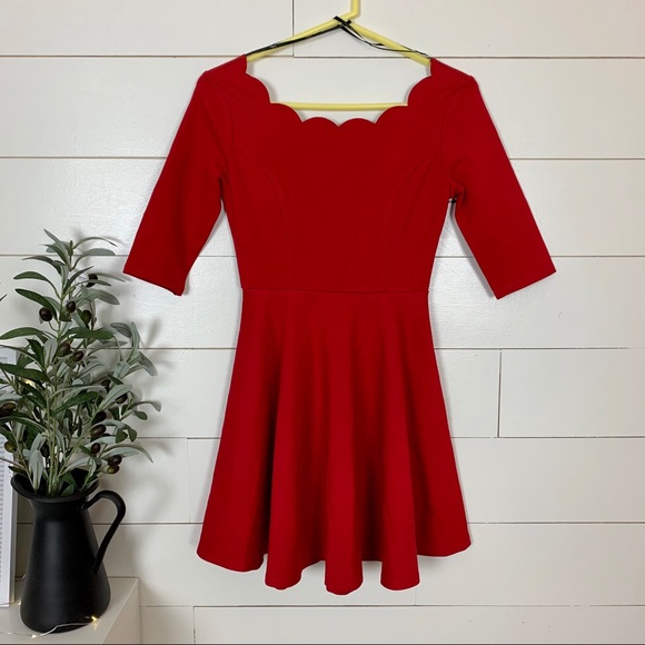 NWOT Lulus Tip the Scallops Red Dress Small - Picture 3 of 8